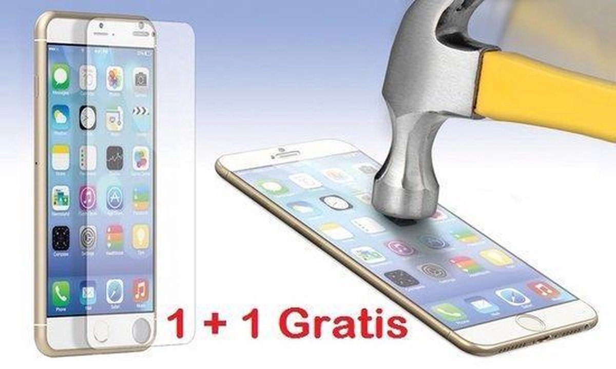 2 Stuks - iPhone 6 / 6S Glazen tempered glass / Screenprotector (0.3mm) - Ntech