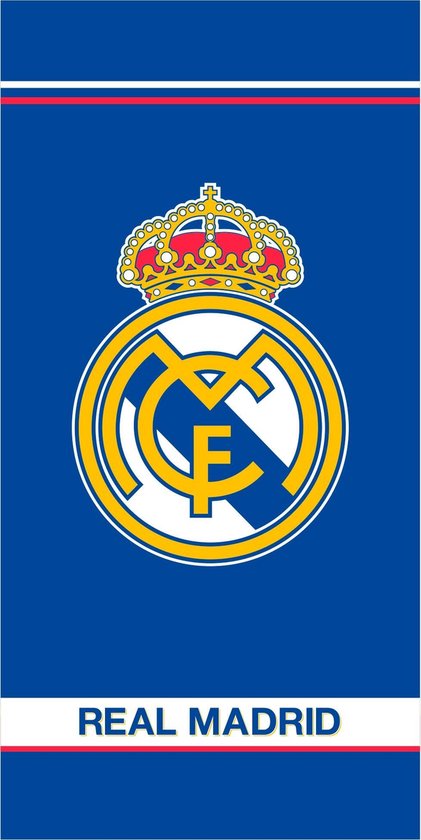 Logo de serviette de plage Real Madrid - 75 x 150 cm - Blauw | bol.com