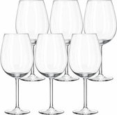 6x Verres à vin de luxe 440 ml Plaza - 44 cl - Boire du vin - Verres à vin en verre