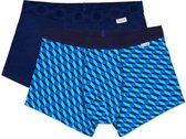 Happy Socks Men's Trunk 2-Pack Filled Optic Blauw, Maat XXL