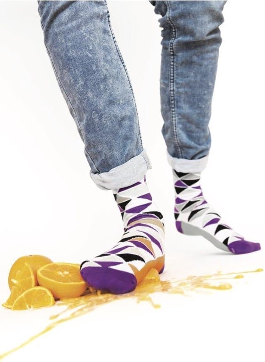 Versgeperste sinaasappel sok | Fruit sok | Multi-color | Onesize fits all | Herensokken en damessokken | Leuke, grappig sokken | Funny socks that make you happy | Sock & Sock