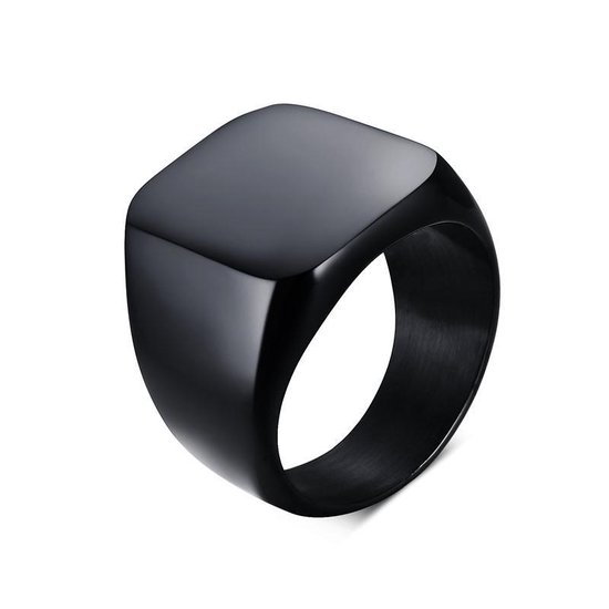 Zegelring Heren Zwart | 18 - 22mm | Ringen Mannen | Ring Heren | Ring  Mannen | Cadeau... | bol