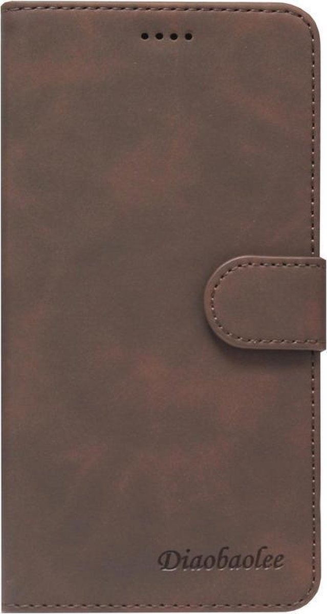 DIAOBAOLEE Kunstleren Book Case Portemonnee Pasjes Hoesje Geschikt Voor iPhone 11 - Bruin