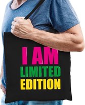 I am limited edition cadeau tas zwart voor heren cadeau katoenen tas zwart voor heren - kado tas / tasje / shopper