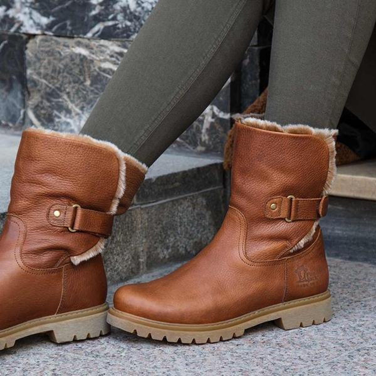 Panama Jack Felia dames boot - Cognac - Maat 42 | bol.com