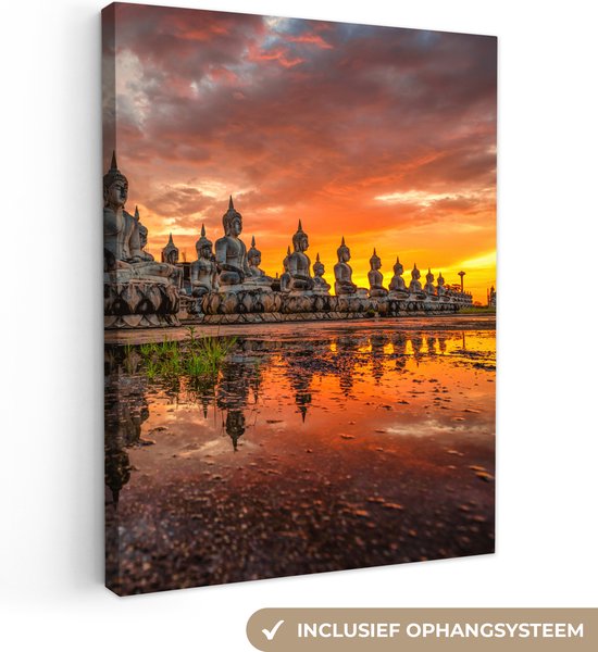 Canvas print 5 stuks, Boeddha Gouden Feng Shui