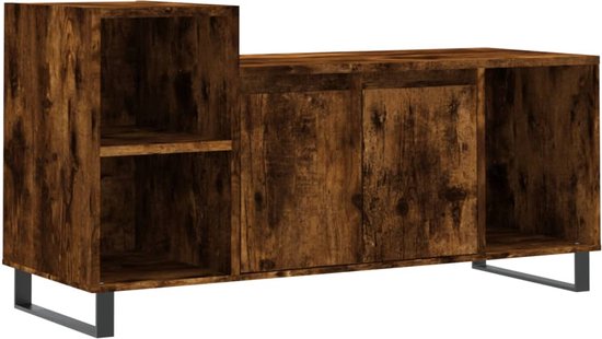 vidaXL-Tv-meubel-100x35x55-cm-bewerkt-hout-gerookt-eikenkleurig