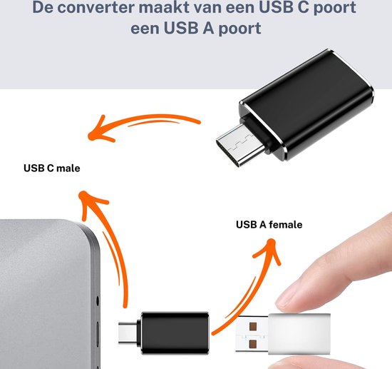 Dutch Quality® - Ensemble de 3 - Convertisseur USB C vers USB A - Hub USB universel