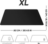 XL Gaming Muismat - 900 x 400 mm - randloze randen - anti-slip - XXL verlengde Mouse Pad - bureauonderlegger - speciaal oppervlak verbetert snelheid en precisie - zwart