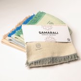 Samarali Handgemaakte Yoga Deken - Chambray Grijs - 100% Biologisch Katoen - 200x150 cm - Ideaal voor Meditatie en Comfort