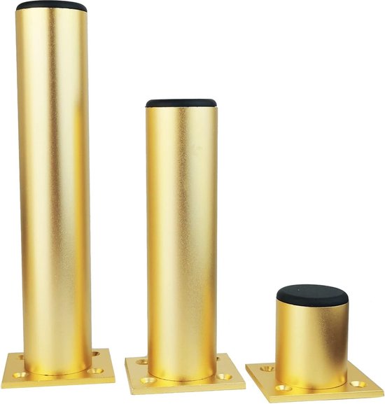 4 meubelpoten, meubelpoten, van metaal, steunpoten, voor bank, kast, kaptafel, bed, meubelaccessoires, zwart 17 cm