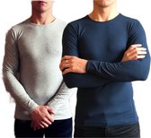 Dice mannen Longsleeve Shirts 2-stuks blauw/grijs maat 3XL