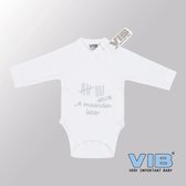 VIB® - Rompertje Luxe Katoen - 9 maanden later (Wit) - Babykleertjes - Baby cadeau