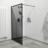 Saniclass Bellini inloopdouche – Douchewand - Rookglas – 100x200cm – Mat zwart