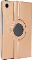 LuxeBass kunstleren book case voor Samsung Galaxy Tab A8 | goud | bescherming voor- & achterkant | valbestendig 1m | tablet hoes