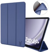 Hoes met Toetsenbord geschikt voor Samsung Tab A9 Plus Hoes - SmartDefend Book Case Cover Leer Blauw