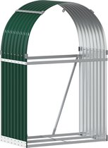 vidaXL - Haardhoutopslag - 80x45x120 - cm - gegalvaniseerd - staal - groen