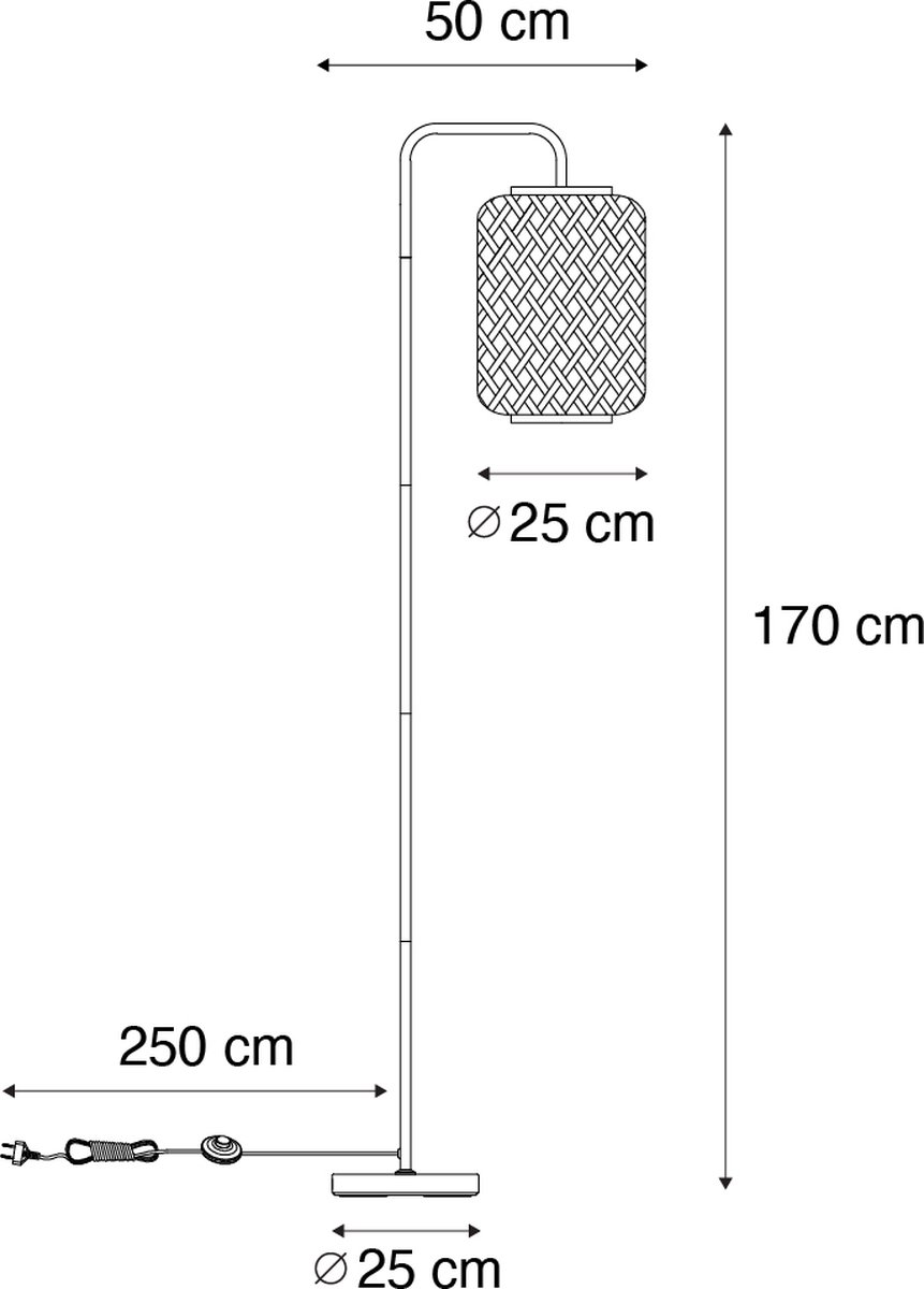 QAZQA yvonne - Oosterse Vloerlamp - Zwart thumbnail 6