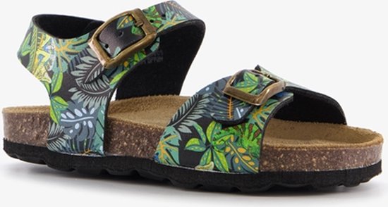 Groot leren kinder sandalen met print Groen Maat 25 bol