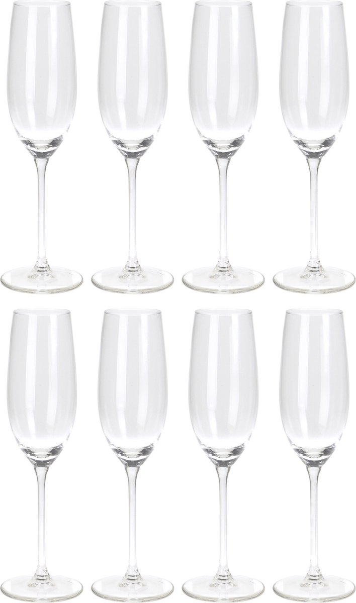Champagneglazen 24x transparant glas 210 ml proseccoglazen