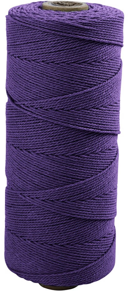 Katoen getwijnd koord , l: 320 m, violet, Dunne kwaliteit 12/12, 250 gr