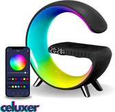 Celuxer™ Wake Up Light - Avec chargeur sans fil - Wekker numérique - Réveil lumineux - Lampe de bureau - Lumière LED - Haut-parleur Bluetooth - Zwart XL