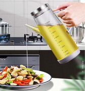 Olijfoliedispenserfles 750 ml glazen oliefles Cruets zonder druppelen, oliecontainer voor plantaardige olijfolie, loodvrije glasoliedispenser