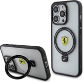 Ferrari Ring Stand Back Case (MagSafe Compatible) - Geschikt voor Apple iPhone 15 Pro Max (6.7") - Transparant