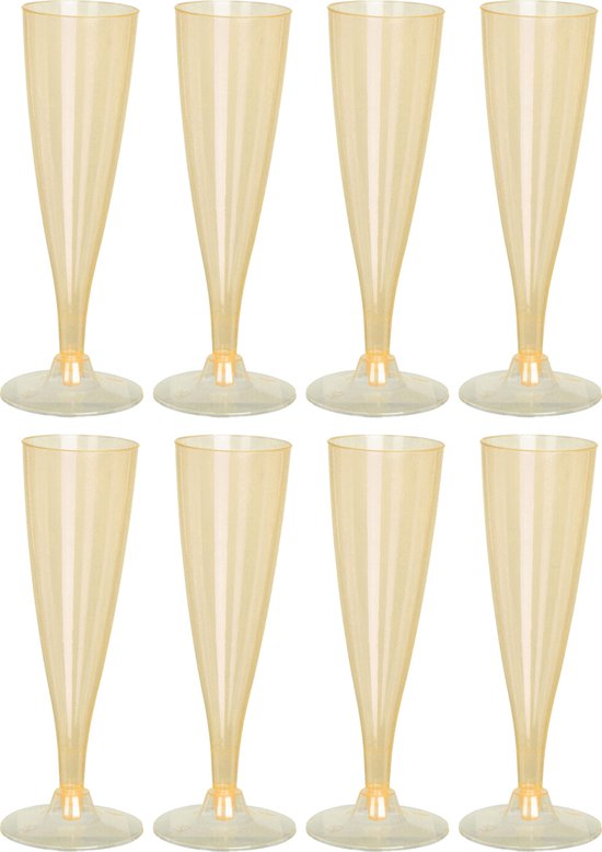 Champagneglazen/prosecco flutes zwart 150 ml van onbreekbaar kunststof