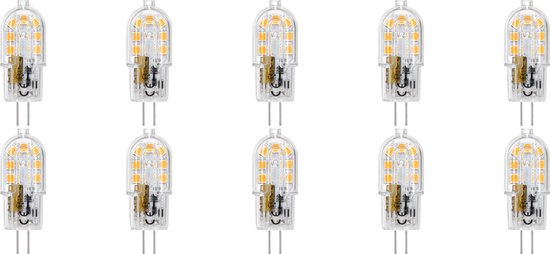 LED Lamp 10 Pack - Velvalux - G4 Fitting - Dimbaar - 2W - Helder/Koud Wit 6000K - Transparant | Vervangt 20W