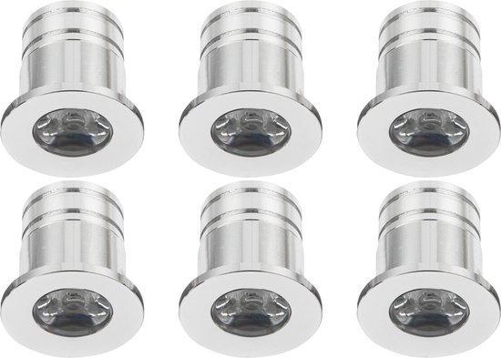 LED Veranda Spot Verlichting 6 Pack - Velvalux - 3W - Natuurlijk Wit 4000K - Inbouw - Rond - Mat Zilver - Aluminium - Ø31mm