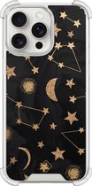 Casimoda® hoesje - Geschikt voor iPhone 15 Pro Max - Counting The Stars - Shockproof case - Extra sterk - TPU/polycarbonaat - Zwart, Transparant