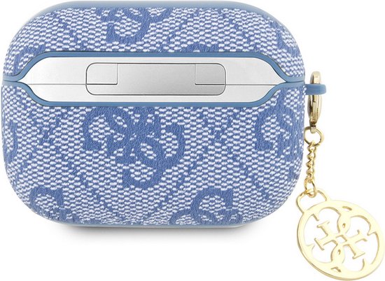 Étui en cuir PU Guess 4G - Apple Airpods Pro 2 (2e génération) - Blauw