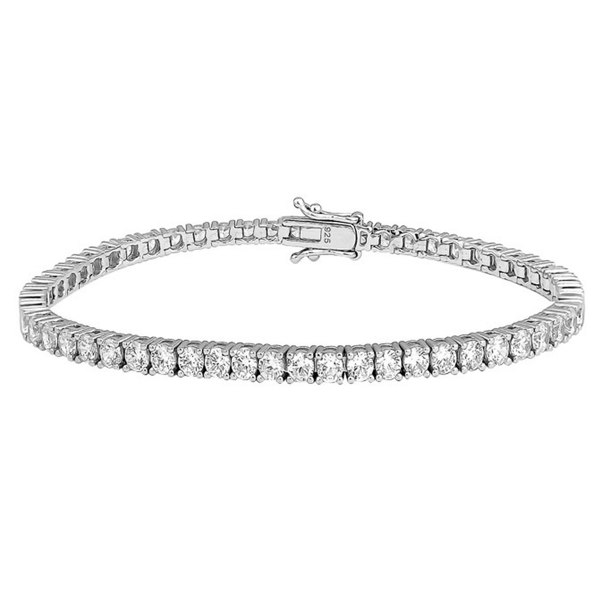 Juwelier Zwartevalk ZILVEREN (GERHODINEERD) TENNIS ARMBAND 23.317/19cm-