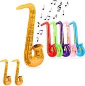 relaxdays 3x Opblaasbare saxofoon opblaasbare muziekinstrumenten speelgoed instrument sax