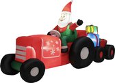 Mara Opblaasbare Kerstman Tractor - Kerstdecoratie - Winterdecoratie - Kerstverlichting - LED verlichting - Zelfopblazend - 270 x 95 x 150 cm