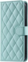 Hoesje geschikt voor Samsung Galaxy S21 FE - Bookcase - Pasjeshouder - Koord - Kunstleer - Turquoise