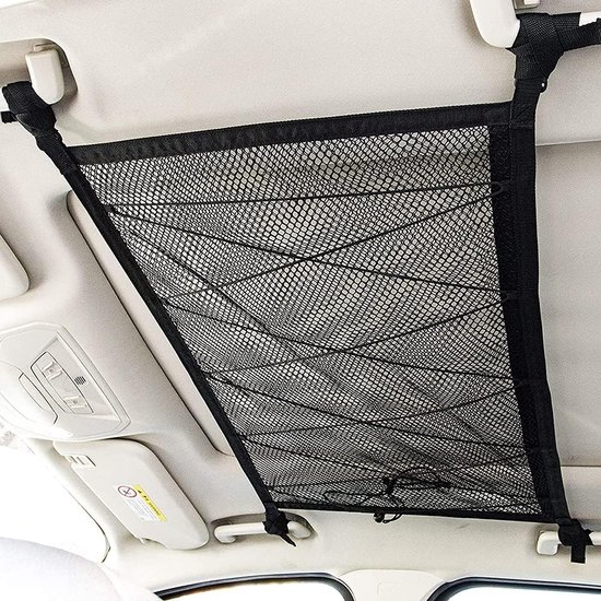BGTLJKD Autodak, bagagenet, 80 x 52 cm, dubbellaags bagagenet voor de auto, universeel autodak, bagagenet, deken, autonet, dakhemel, met 2 haken, voor SUV, jeep, bestelwagen, meeste voertuigtypen