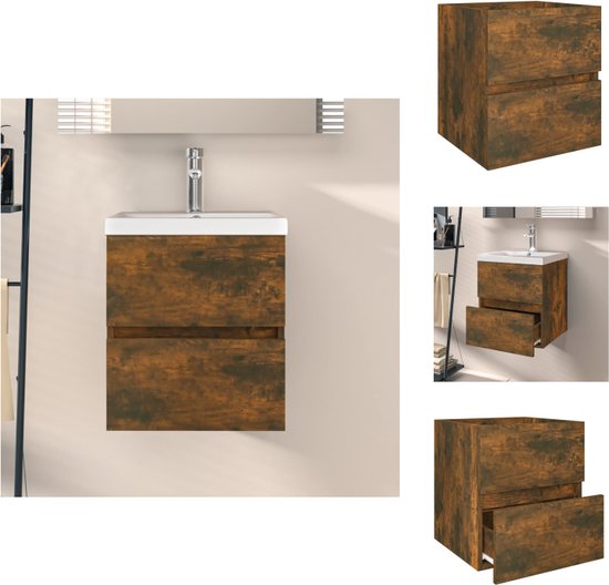 Badkamer wastafelkast bruin eiken 65x33x60 cm