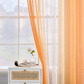 halfdoorzichtig, vintage, decoration curtain ,Set of 2 140 x 215 cm Orange