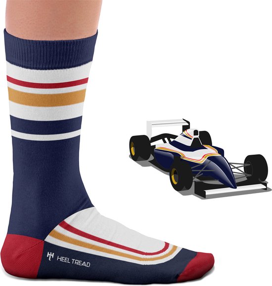 Heel Tread FW16 Rothmans - Williams FW16 - gestreepte sokken - fun sokken - F1 - Blauw/Wit/Goud - Maat 41-46