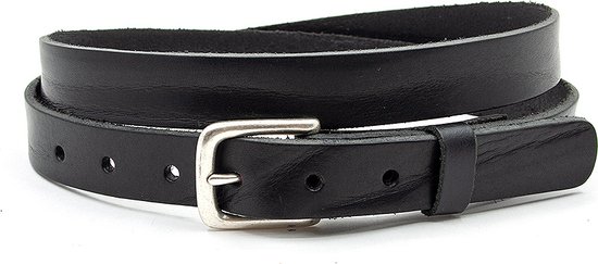 Thimbly Belts Dames riem zwart - dames riem - 2.5 cm breed - Zwart - Echt Nerf Leer - Taille: 100cm - Totale lengte riem: 115cm