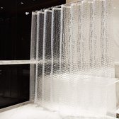 Douchegordijn 240 x 200 cm 3D Semi-transparant Badgordijn EVA Waterdicht Anti Schimmel Badkamergordijn met 16 Douchegordijn Haken Wasbaar Shower Curtain voor Badkamer Badkuip