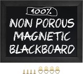 Zwarte magnetische krijtbord, 13 x 17 inch (33 cm x 43 cm), met een frame van dennenhout in een rustieke vintage stijl. Perfect als decoratie voor bruiloften, keukens, bars, restaurants en als menu voor thuis. (HB-BK-3343) DE