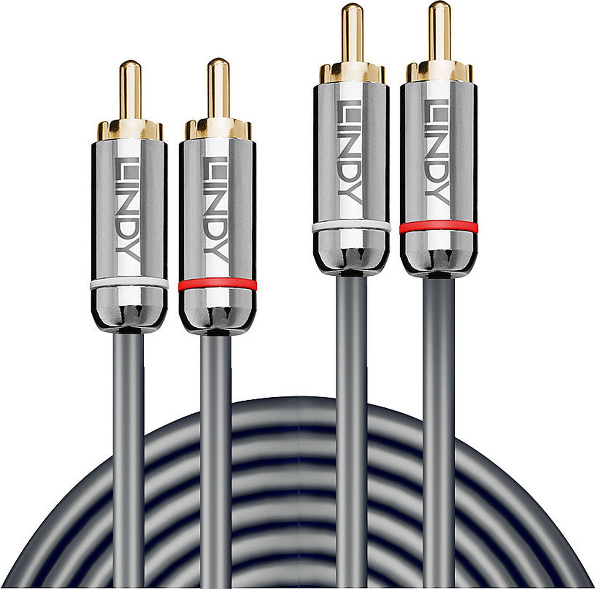 Lindy 35349 audio kabel 10 m 2 x RCA Antraciet