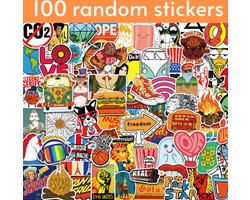 100 coole Stickers voor volwassenen - Willekeurige mix voor Laptop, Koffer, Helm, Gitaar etc.