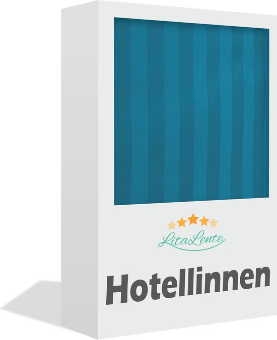 Hotel Dekbedovertrek - Hotellinnen Dekbedovertrek - Blauw Katoen Satijn 200x200/220 + 2 kussenslopen 60x70 cm - Parma Broderie Premium - Katoen Satijn - Hotel Dekbedovertrek van Merkloos — afbeelding 4