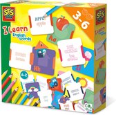 SES - Ik leer Engelse woorden - spelenderwijs leren - met 8 kleurpotloden, 52 kaarten en stickers