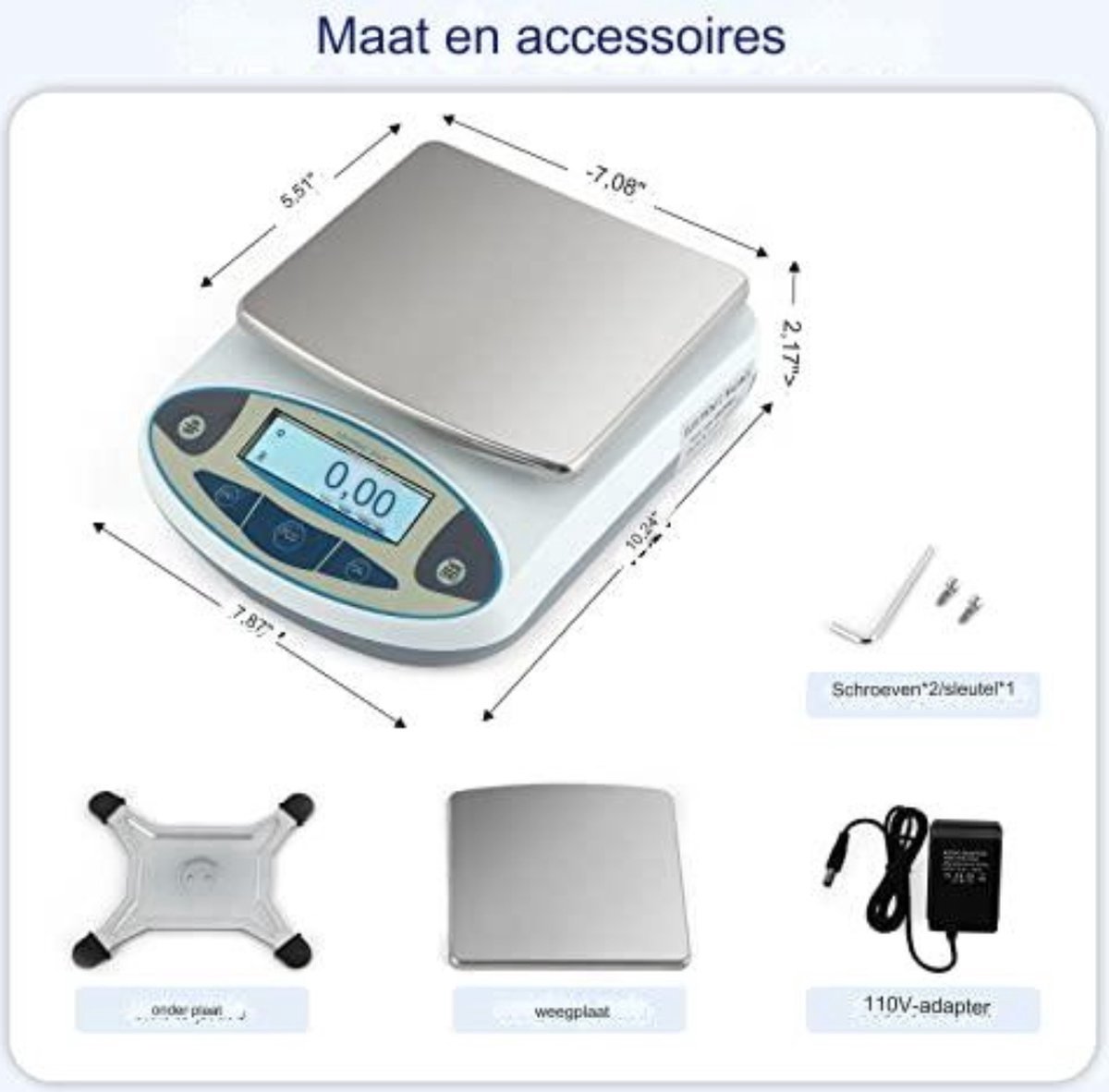 Platformweegschaal – multifunctioneel model [kern DE 60K5A] precisie tot 5 g, weegbereik max. 60 kg