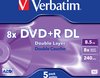 Verbatim 43541 DVD+R Double Layer Matt Silver - 5 Stuks / Jewelcase